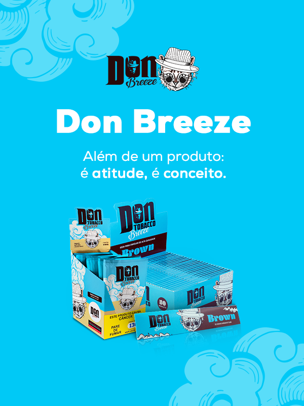 Banner de divulgação dos produtos Don Breeze. Descubra o novo, abrace o diferente.